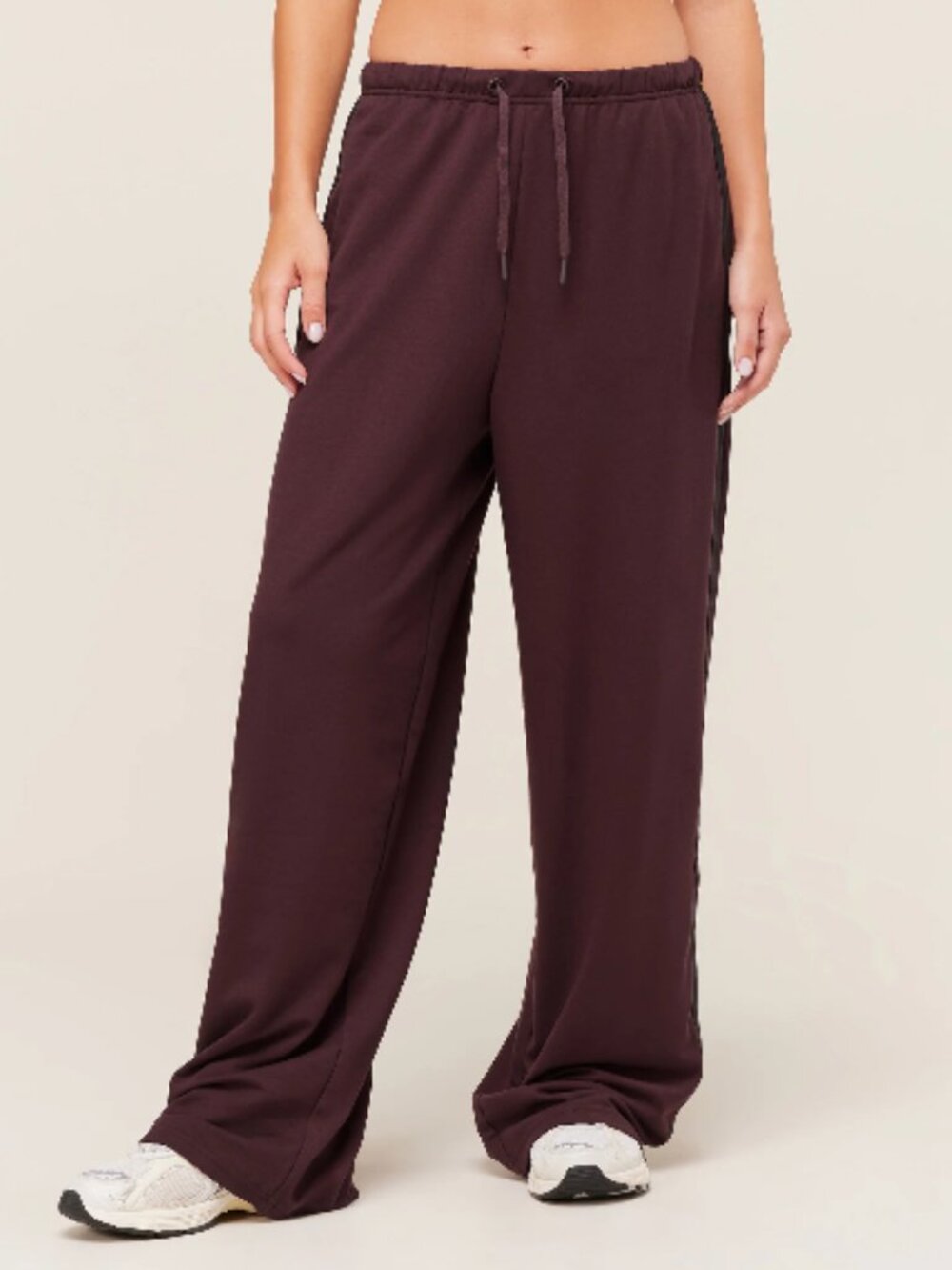 Gymshark Retro Stripe Snap Pants High Waisted w/Pockets - Large in Cherry Purple
